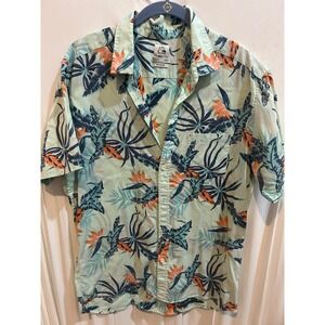 Quiksilver Modern‎ Floral Print Short Sleeve Button Up Shirt - Men's Medium
